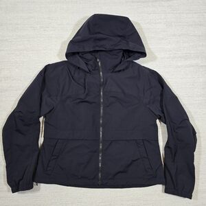 Lululemon Effortless Jacket Womens 6 Navy Full Zip Stowable Hood LW4AEWS